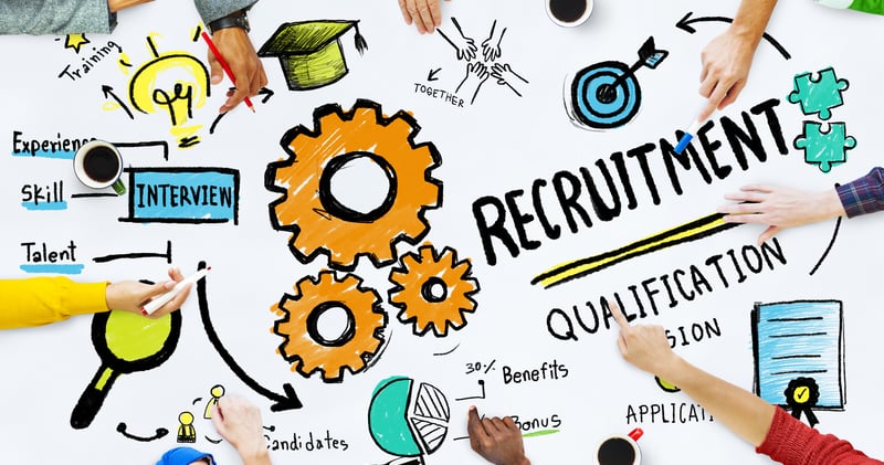White board of the interview process