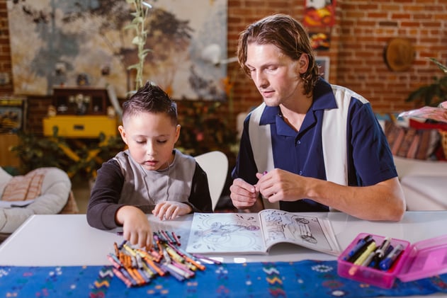 A Boy Painting
