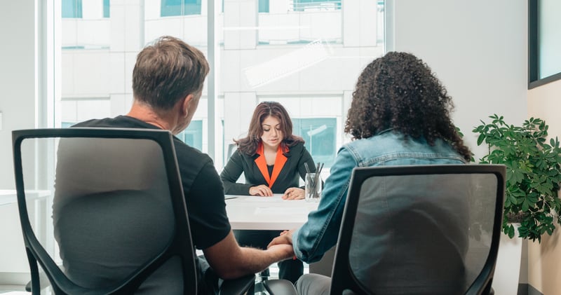 Couple meeting with banker