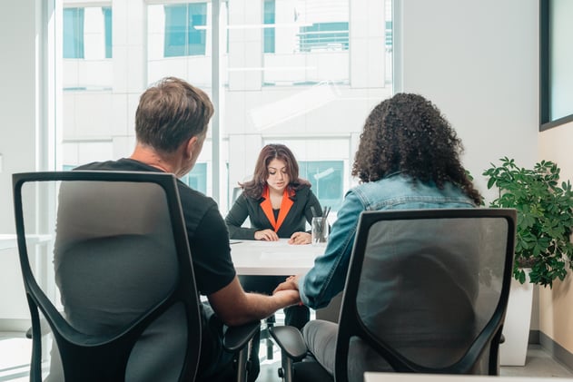 Couple meeting with banker