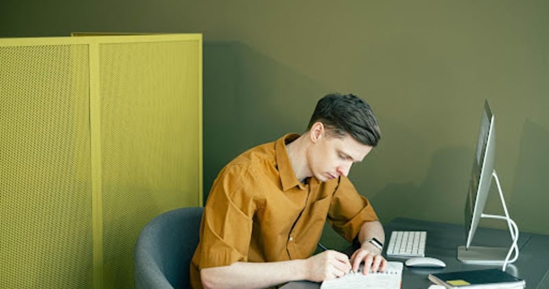 Writer at desk