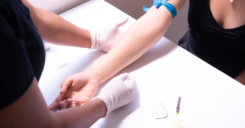 A Woman Getting Her Blood Drawn