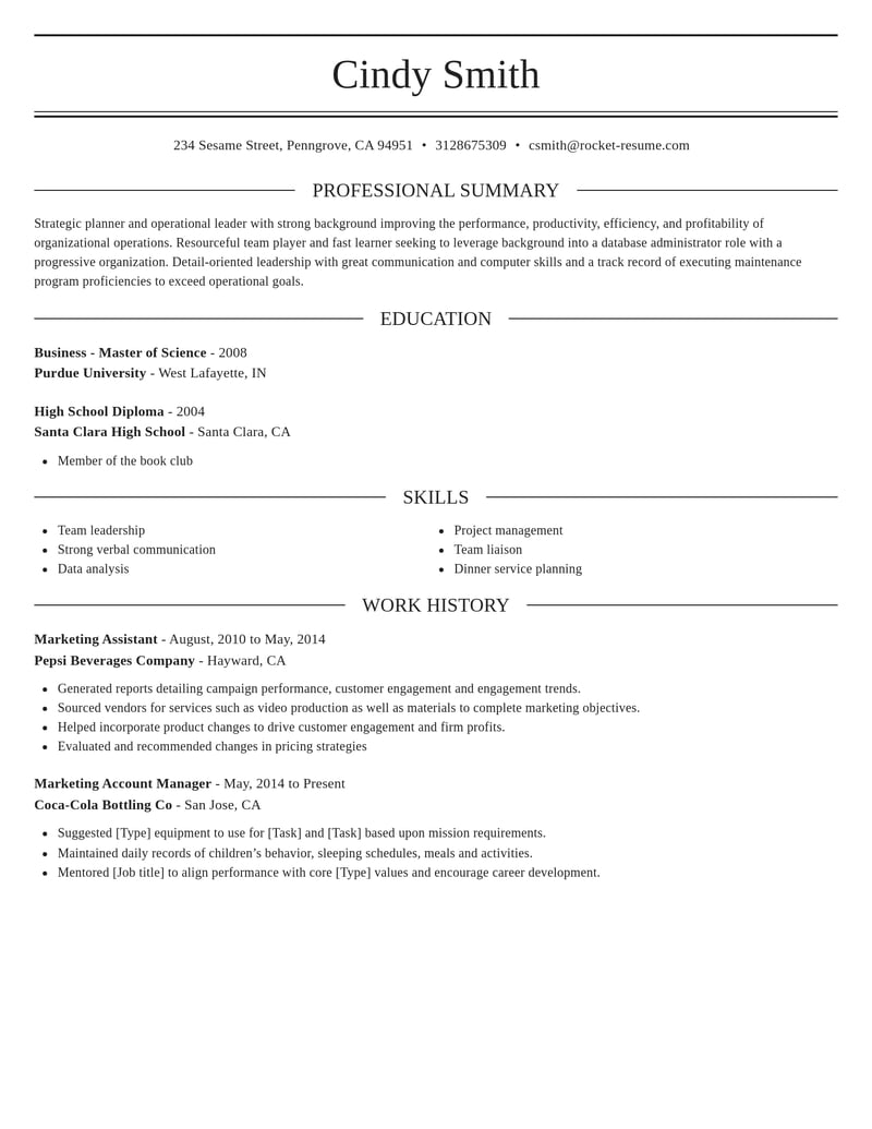 default resume elegant template