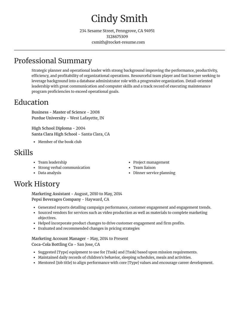 default resume focal point template